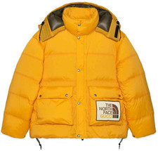 GUCCI x THE NORTH FACE Puffer Jacket Uomo MEDIA Giallo Parka Cappotto Nuovo senza etichette