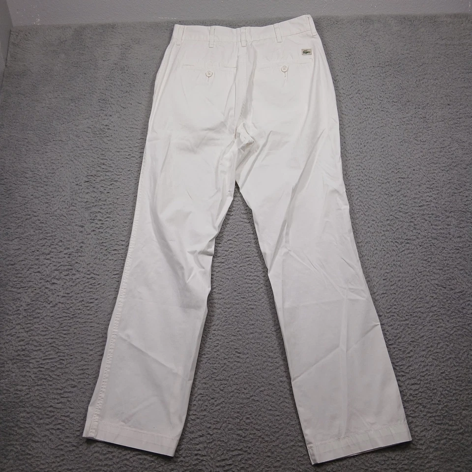 Pantalones chinos blancos Lacoste para hombre 30 pantalones informales de algodón calce clásico Foto 3 de 4