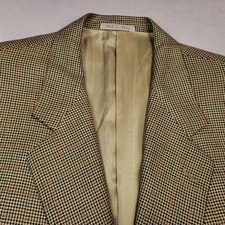 Corneliani Sport Coat Mens 42R EU 52R Wilk Wool Houndstooth Two Button Italy