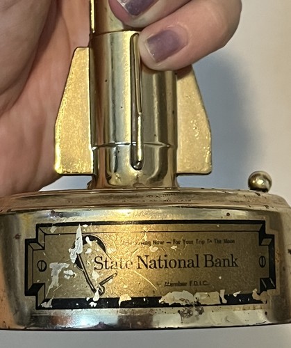 Vtg 1962 Rocket Mechanical Coin Bank John Glenn Triple Orbit of Earth Planet - Picture 10 of 12