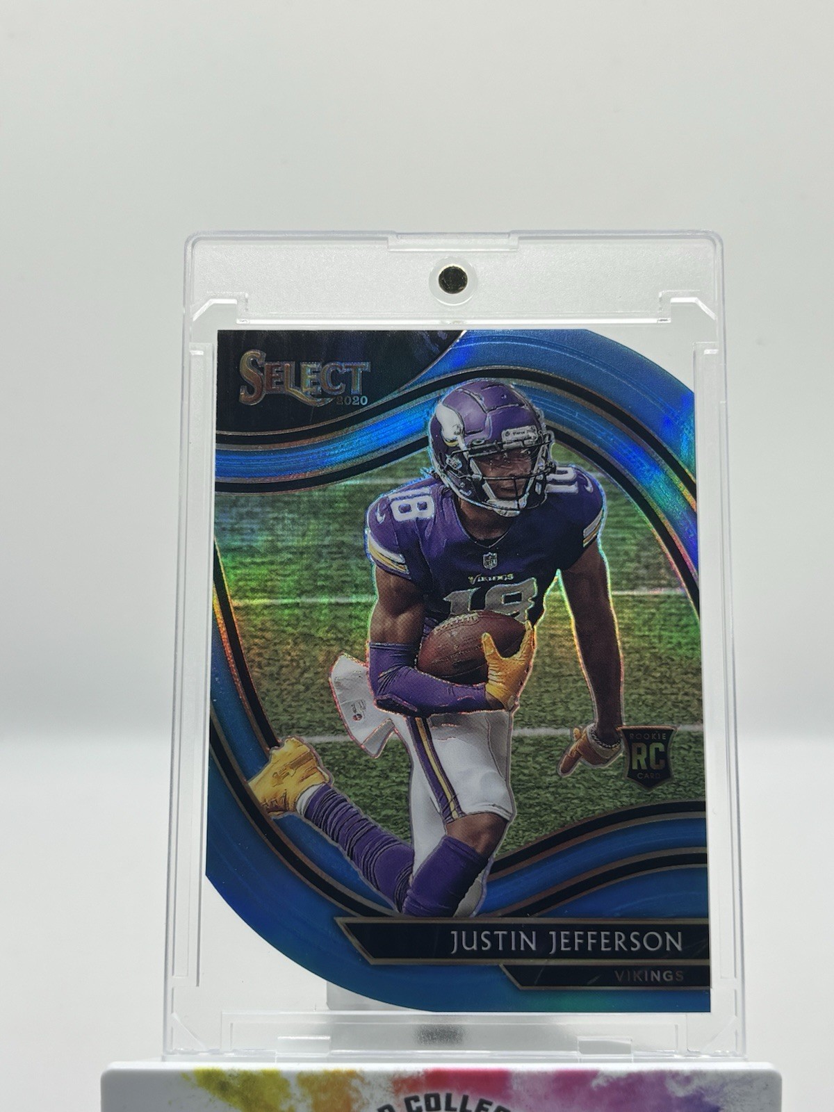 2020 Panini Select Justin Jefferson RC Light Blue Prizm Die Cut Field Level #361