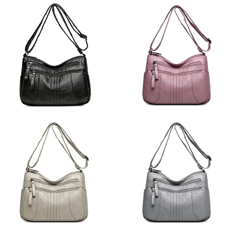 Crossbody Purse Leather Handbag Pocketbook Lightweight Shoulder Purse