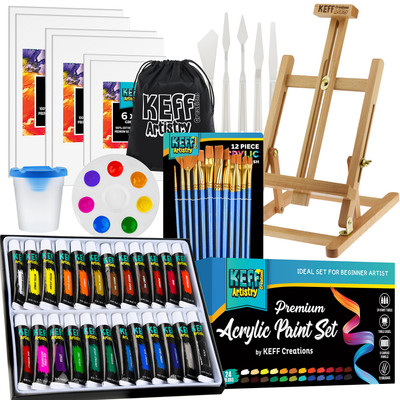 Acrylic Paint Set - All-in-Painting Kits for Adults & - 51 Pcs Painting Suppl...