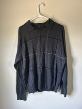 dockers lightweight pullover sweater for men large dark grey with stripes