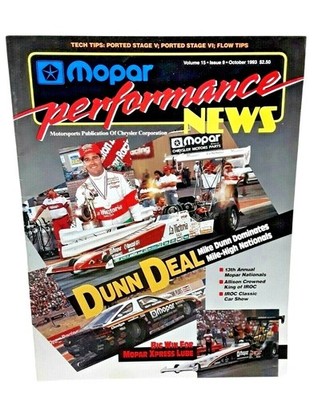 Mopar Performance News Oct 1993 Dodge Chrysler Racing NHRA Drag Racing
