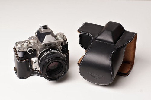 Funda Bolsa Completa de Cuero Real Genuino para Lente Nikon DF 50mm Negra - Imagen 2 de 11
