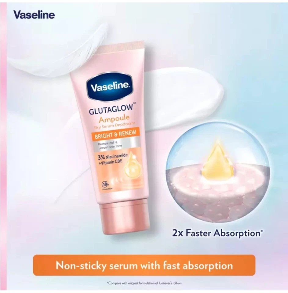 Vaseline Dry Serum Deodorant Ultra Bright & Renew Gluta Glow Deo Ampoule 45ML - Image 3 of 4