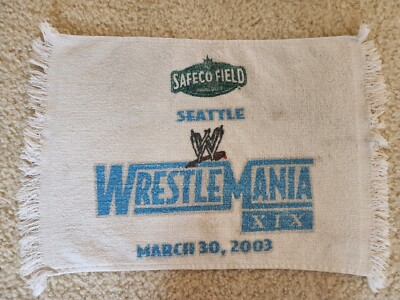 WWE Wrestlemania XIX 2003 Towel Seattle Washington Safeco Field *STAIN*