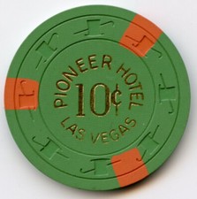 10 cents Chip from the Pioneer Hotel in Downtown Las Vegas 1955 Obsolete