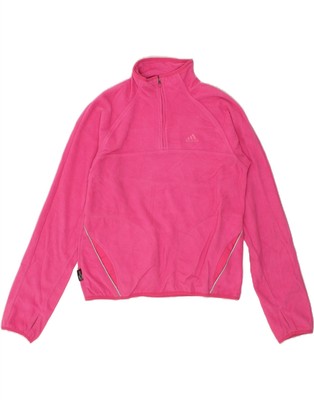 Adidas Damen Fleecepullover mit Reißverschluss am Ausschnitt UK 14 Large rosa Polyester AO04