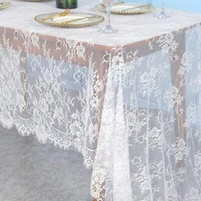Lace Tablecloth Rectangular 60x120 Lace Table Cloths Rectangle Scalloped Tabl...