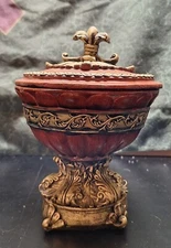 wood covered candy dish