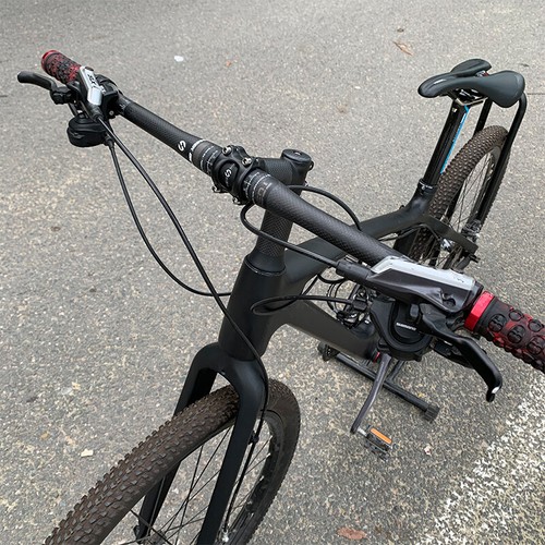 TOSEEK Manubrio in fibra di carbonio XC Mountain Bike barra piatta rialzo 31,8*580-760 mm - Foto 7 di 21