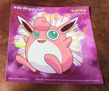 NOS Vintage Pokemon 1999 40 Wigglytuff Nintendo Sticker Gotta Catch 'em All 