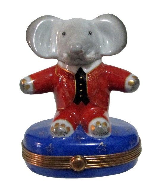 Limoges box hand painted and decorated in France Dressed Elephant