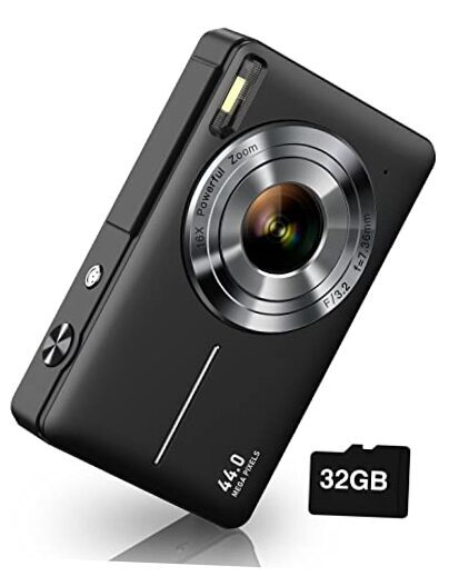 FHD 1080P 44MP Kids Digital Camera - Point and Shoot in Black-image