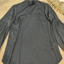 H&M Womens Size 6 Navy Blue Long Sleeve Shirt Blouse