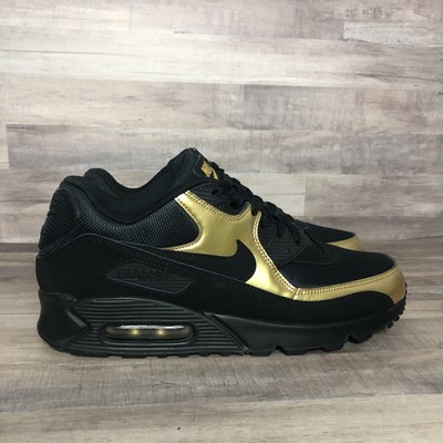 RARE Nike Air Max 90 Ultra Essential Black Gold 12 Men's Shoe 537384-058 LE  | eBay