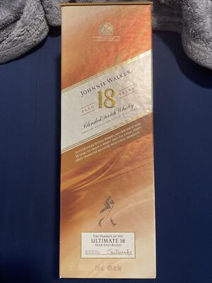 Johnnie Walker Gold Label Scotch Whiskey Aged 18 Years- Empty Bottle & Box