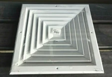 Hart & Cooley A504MS Series 12" x 12" White Square Ceiling or Sidewall Diffuser