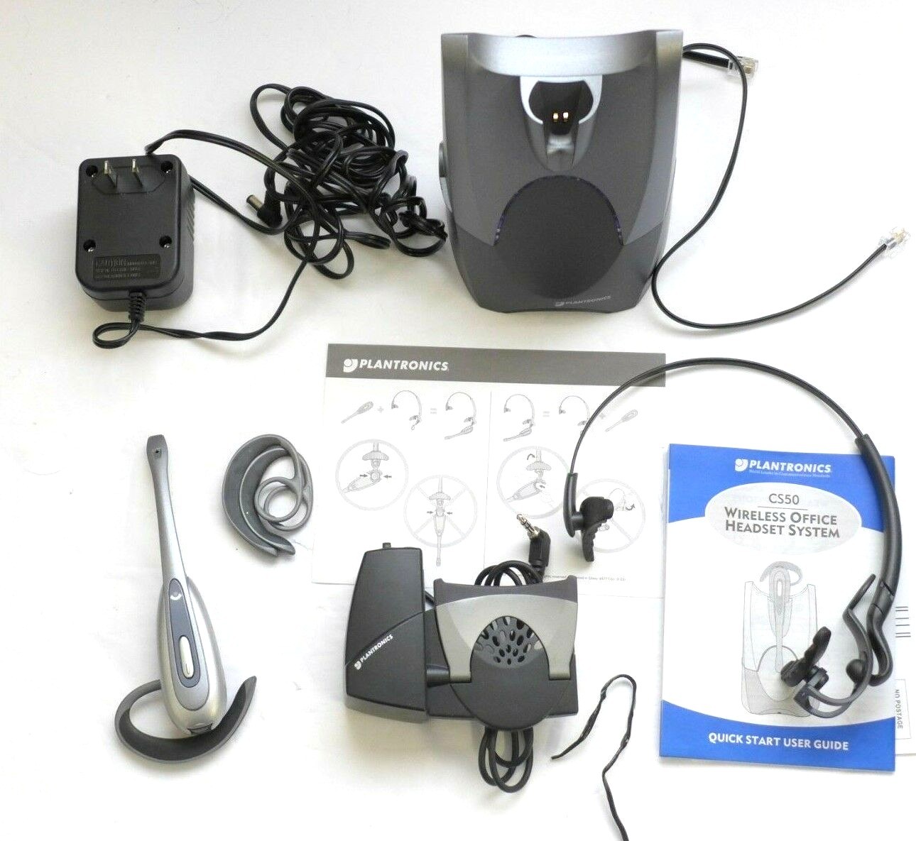 Plantronics cs50 900 mhz wireless office headset system manual.