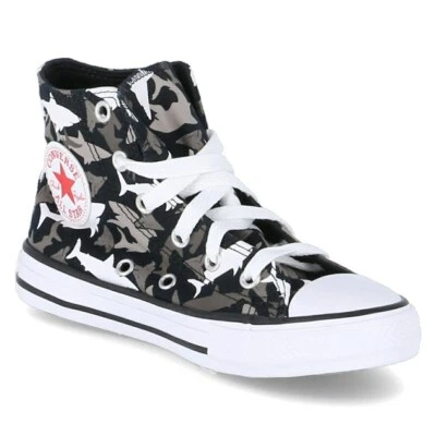 Scarpe sportive bimbo a Converse All Star baby Shark con lacci