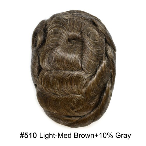 Toupee for Men Hairpiece Fine Mono Mens Wig Poly Skin Pu Hair Replacement System - Picture 59 of 77