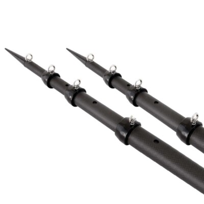 18' TIGRESS XD 3K Carbon Fiber Telescoping Outriggers, Matte Black/Black, 1-1/2