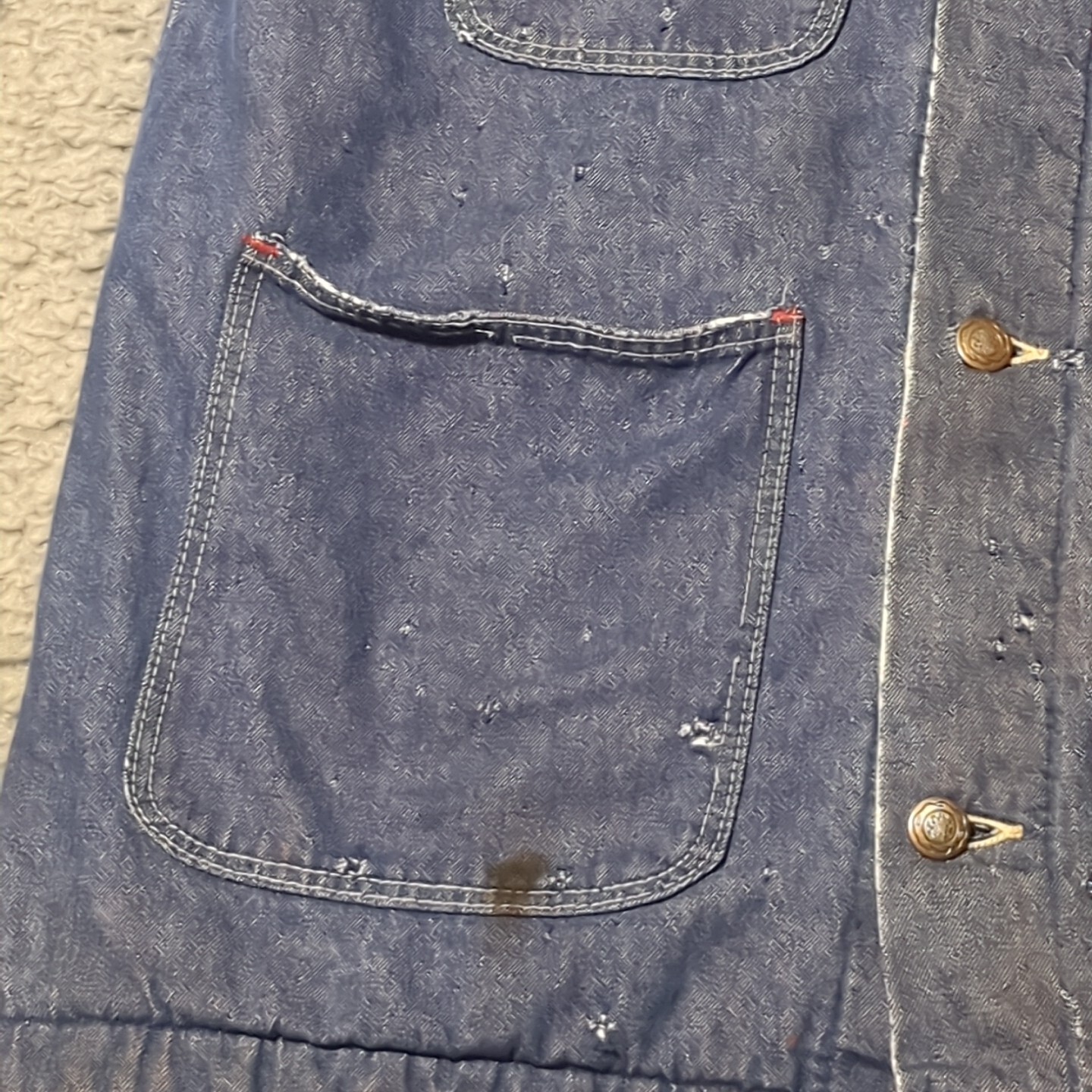 Vintage Wrangler Blue Bell Blanket Lined Corduroy Collar Denim Work Jacket