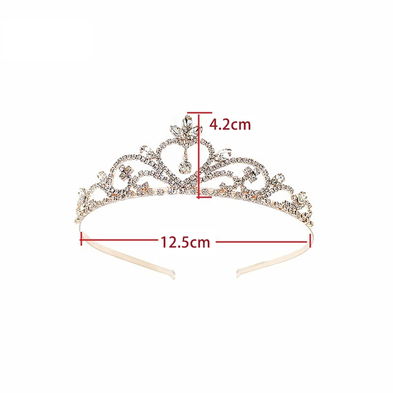 3Cm Prom Queen Tiara Crown Comb New Tall Pink Crystal Wedding Bridal