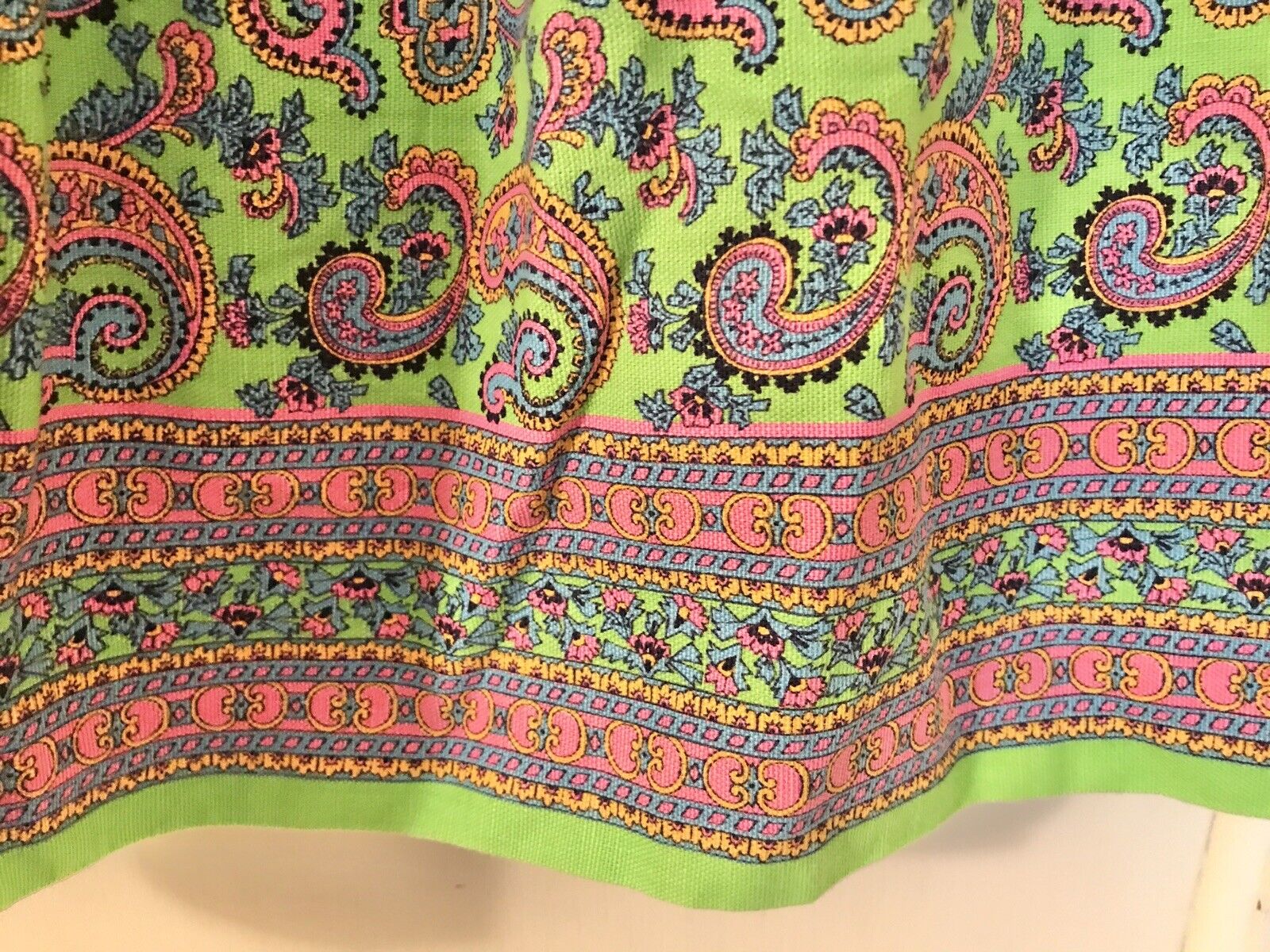 Vintage 1970s Homemade A-line Skirt Bright Neon P… - image 3