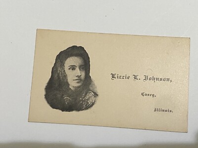 Vtg lizzie l johnson casey illinois advertising calling card Business Card