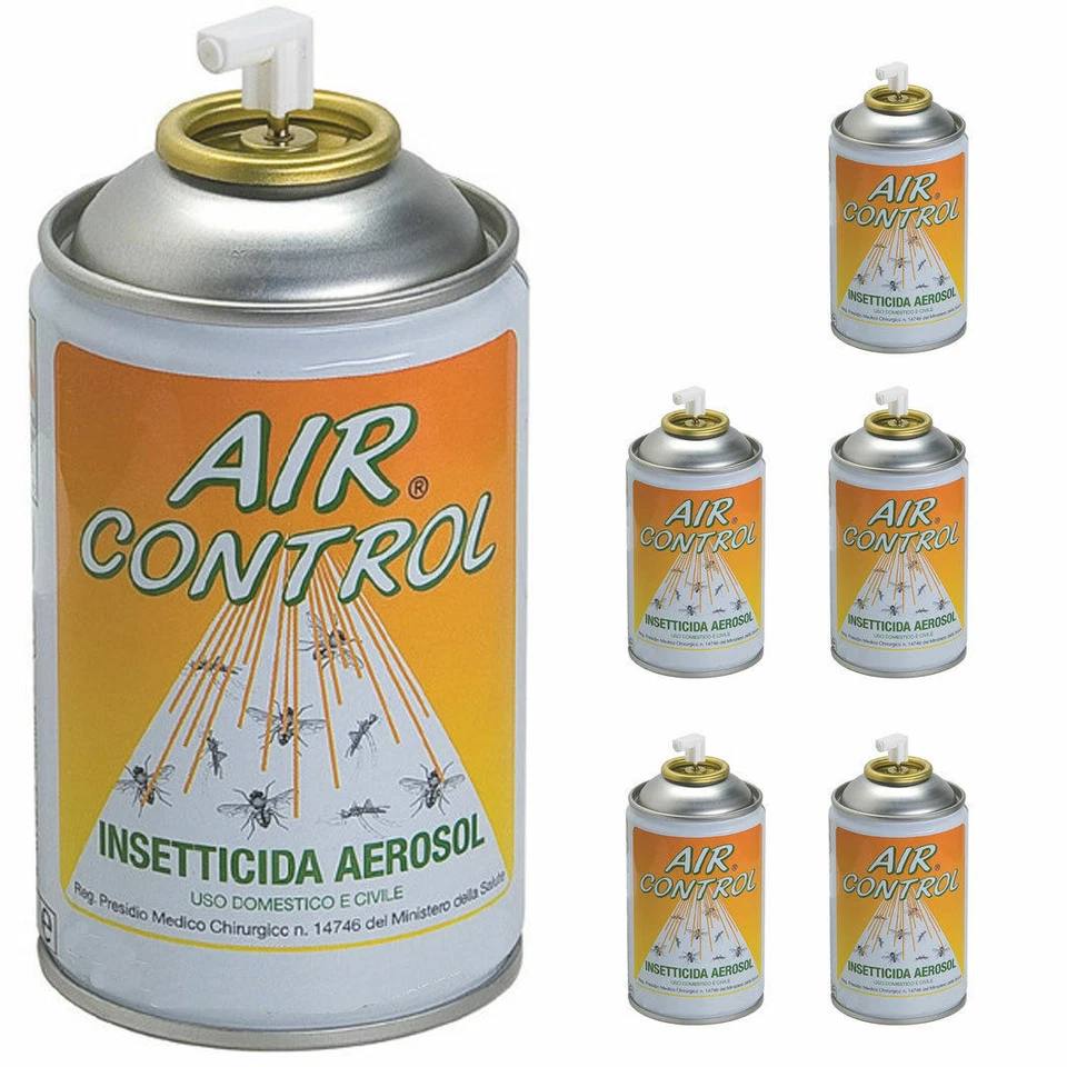 BOMBOLETTA INSETTICIDA 250ML AIR CONTROL PIRETRO ZANZARE INSETTI 6 PZ (19234/1)