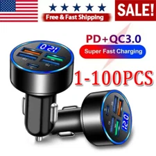 5 USB Port Super Fast Car Charger Adapter for iPhone Samsung Android Phone LOT