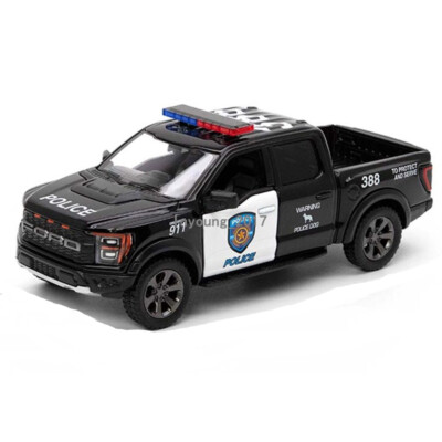 1:46 Ford F-150 Raptor Model Car Police Car Pickup Truck Metal Diecast Toy Cars