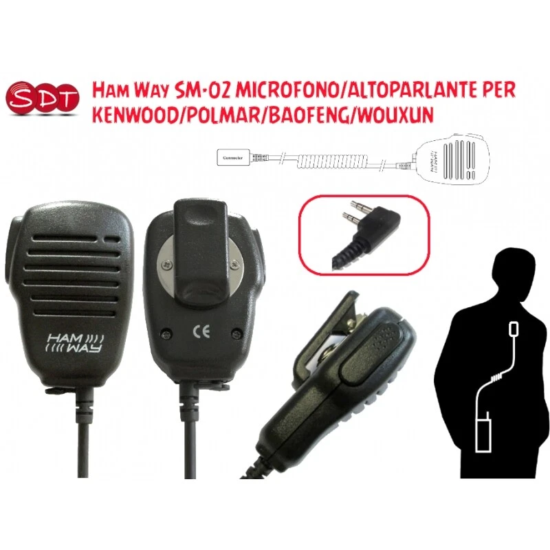 Microfono Auricolare Originale WOUXUN A Due Fili – Compatibile Con Baofeng UV-5, Kenwood E Tutti I Ricetrasmettitori Con Presa Kenwood A 2 Pin