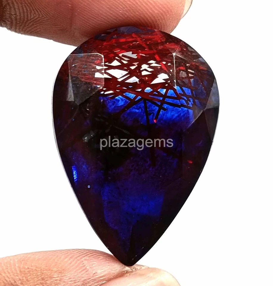 Rare Bi-Color Rutilated Quartz 66 Ct Certified Pear Cut Loose Gemstone 4AUU - Image 3 of 4