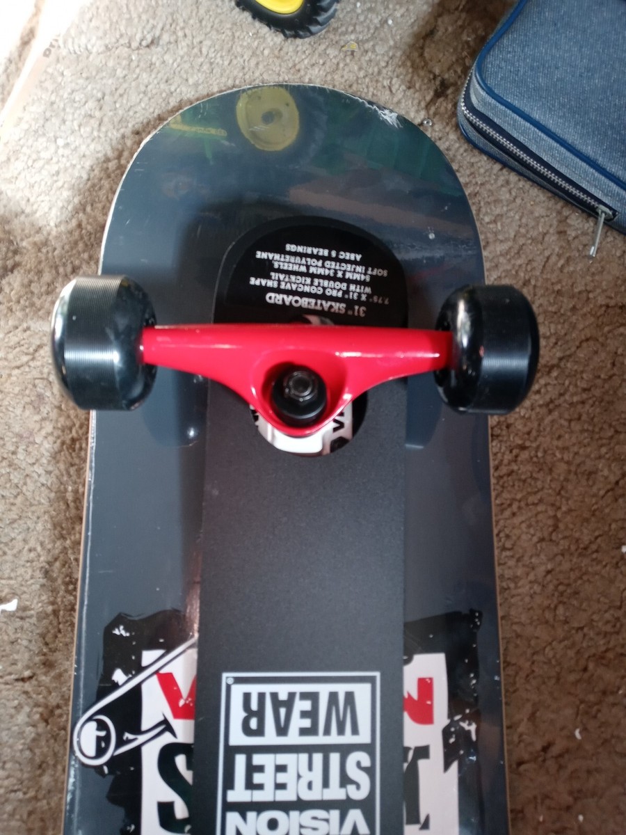 VISION スケートボード Original Vision Skateboard Black White Red￼ Stripes 31