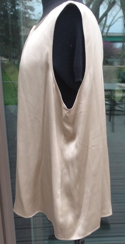 Talbots Plus Size 24W Tank Top, 100% silk, pleated neckline, gold shimmer - Picture 5 of 7