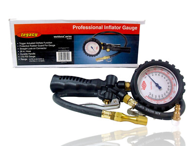#ad Professional Inflator Tire Pressure Gauge AL2025 w Quick Connect by Legacy New $18.91