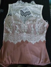 Lipsey Ws High Neck Lace Body Nude Size 10 New tags rrp 38