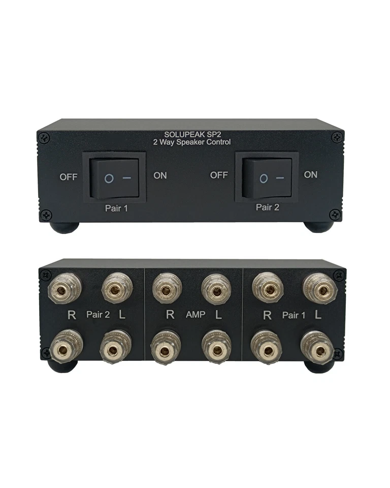 Premium 2 Zone Speaker Selector Switch Box 2 Way Stereo Audio Speaker Switcher - Image 2 of 4