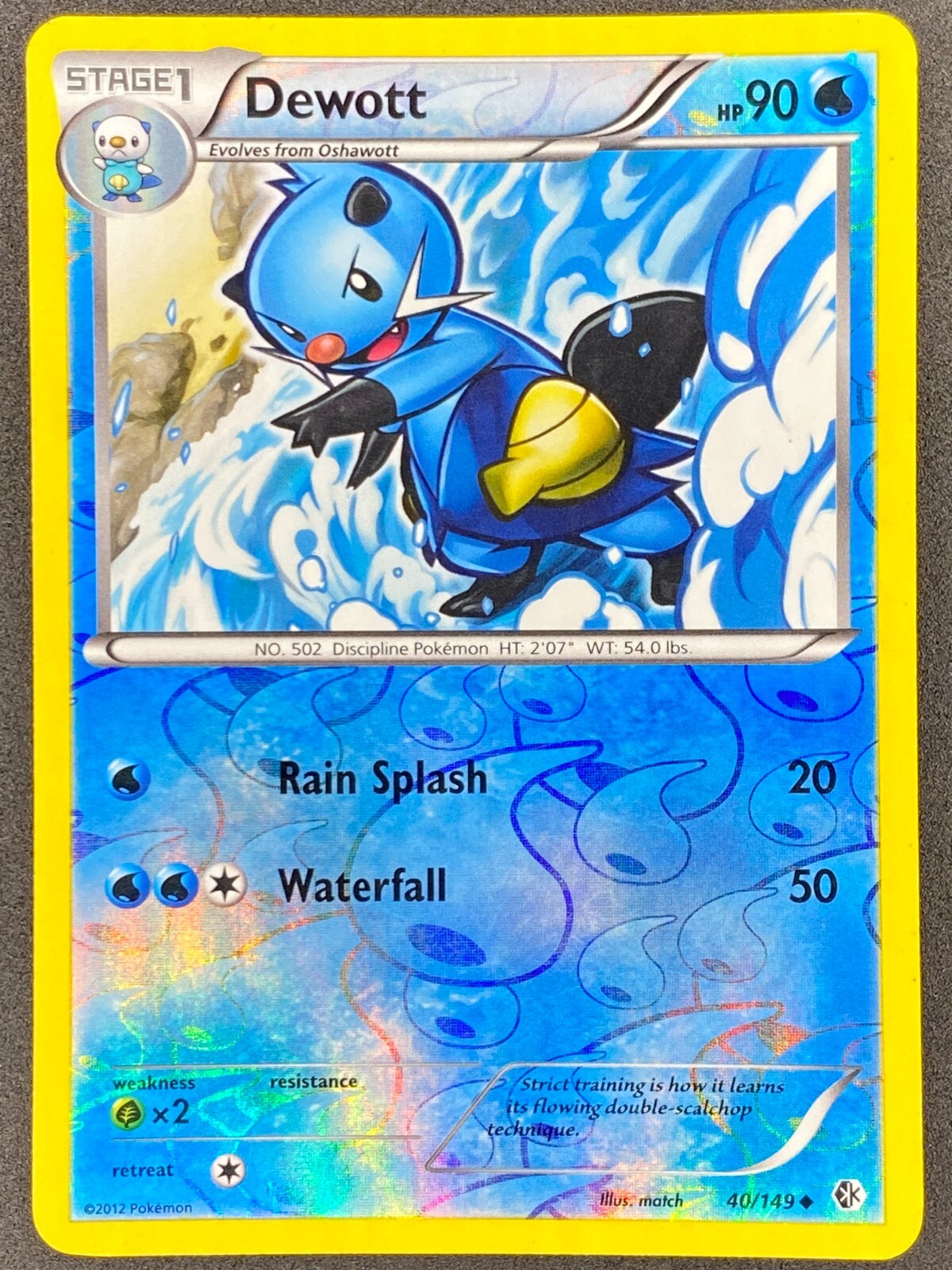 Pokémon Dewott Reverse Holo 40/149 Boundaries Crossed LP/NM