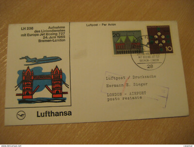 LONDON Bremen 1965 Lufthansa Airlines Jet Boeing 727 First Flight Cancel Bridge