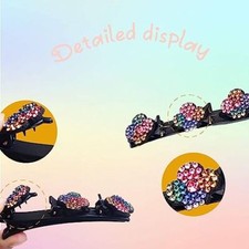 8PCS Sparkling Crystal Stone Braided Hair Clips Four-Leaf Clover Chopped Hairpin