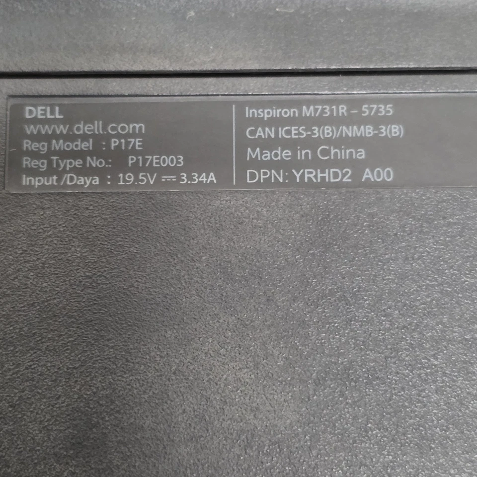 Dell Inspiron M731R 5735 AMD A8 APU 8 GB de RAM sin probar solo para piezas Foto 3 de 4