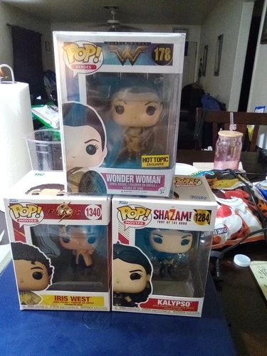 Lot Of Three Random Funko Pops #1284 Kalypso, #1340 Iris West, 178 Wonder Woman