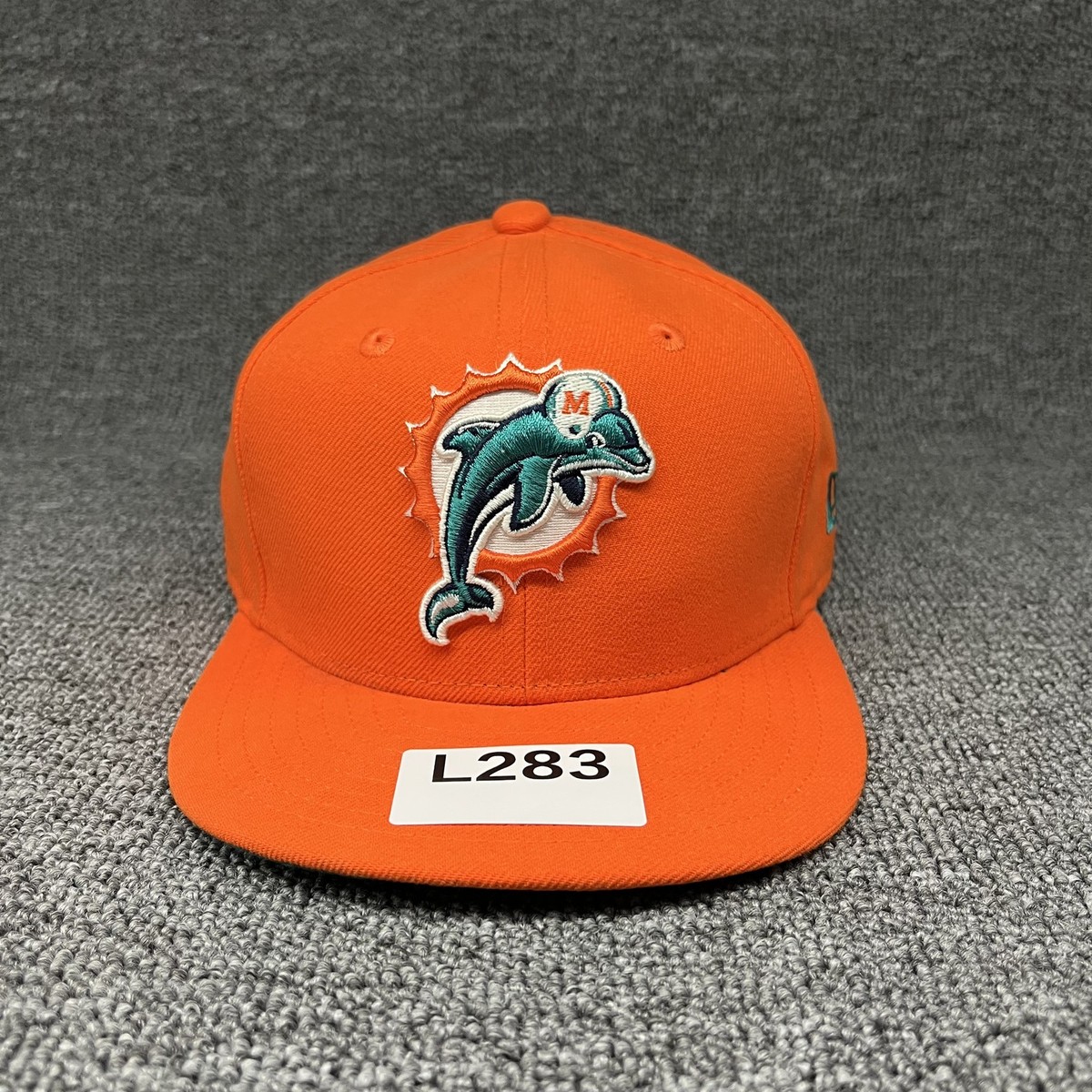 New Era 59FIFTY Miami Dolphins NFL Fitted Hat Orange Teal Underbrim Size Kids