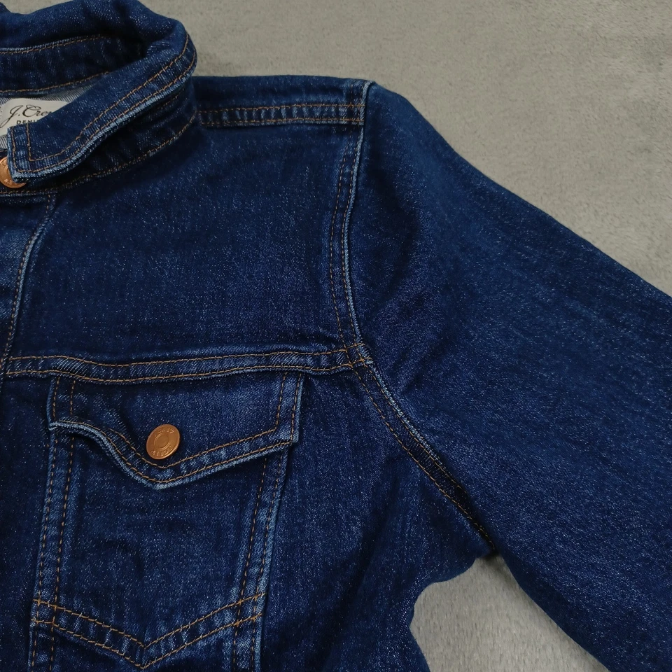 Vestido Camisa J Crew Mujer 8 Azul Denim Bolsillos Abotonados Preppy Manga Larga Foto 3 de 4