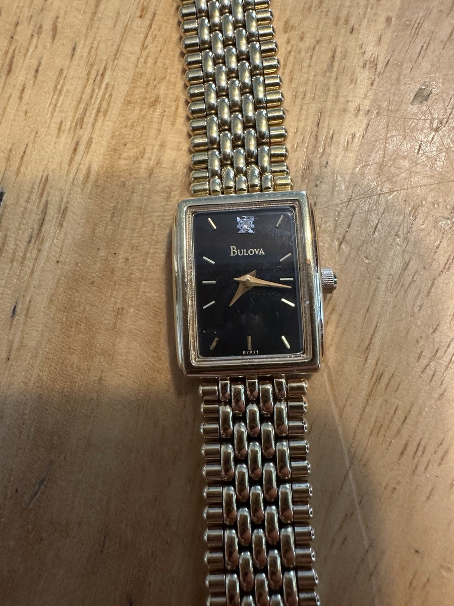 Bulova Quartz T4 Base Metal Bezel Stainless Steel Back Gold Tone